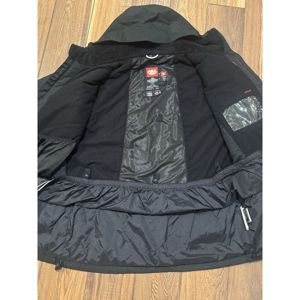 686 Jacket Mens XL Black Parka Hooded Thermal Infidry Snow Ski Snowboarding - Picture 5 of 7